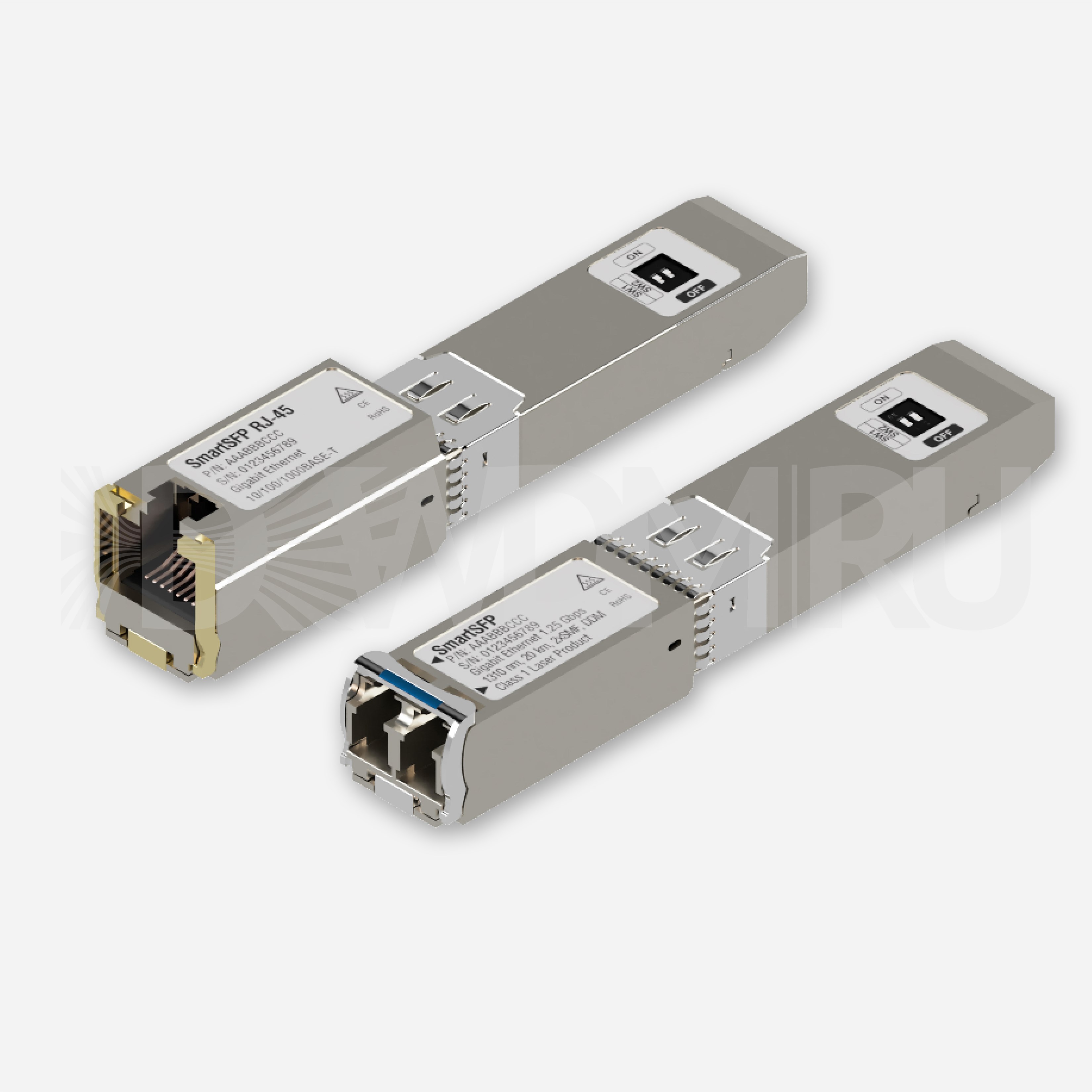 Оптический Smart SFP модуль, 1Гб/с, 1000BASE-LX, DDM, 1310 нм, 2 км, двухволоконный мультимодовый (2xMMF), 2хLC - ДВДМ.РУ (DSO-SL5-2D)