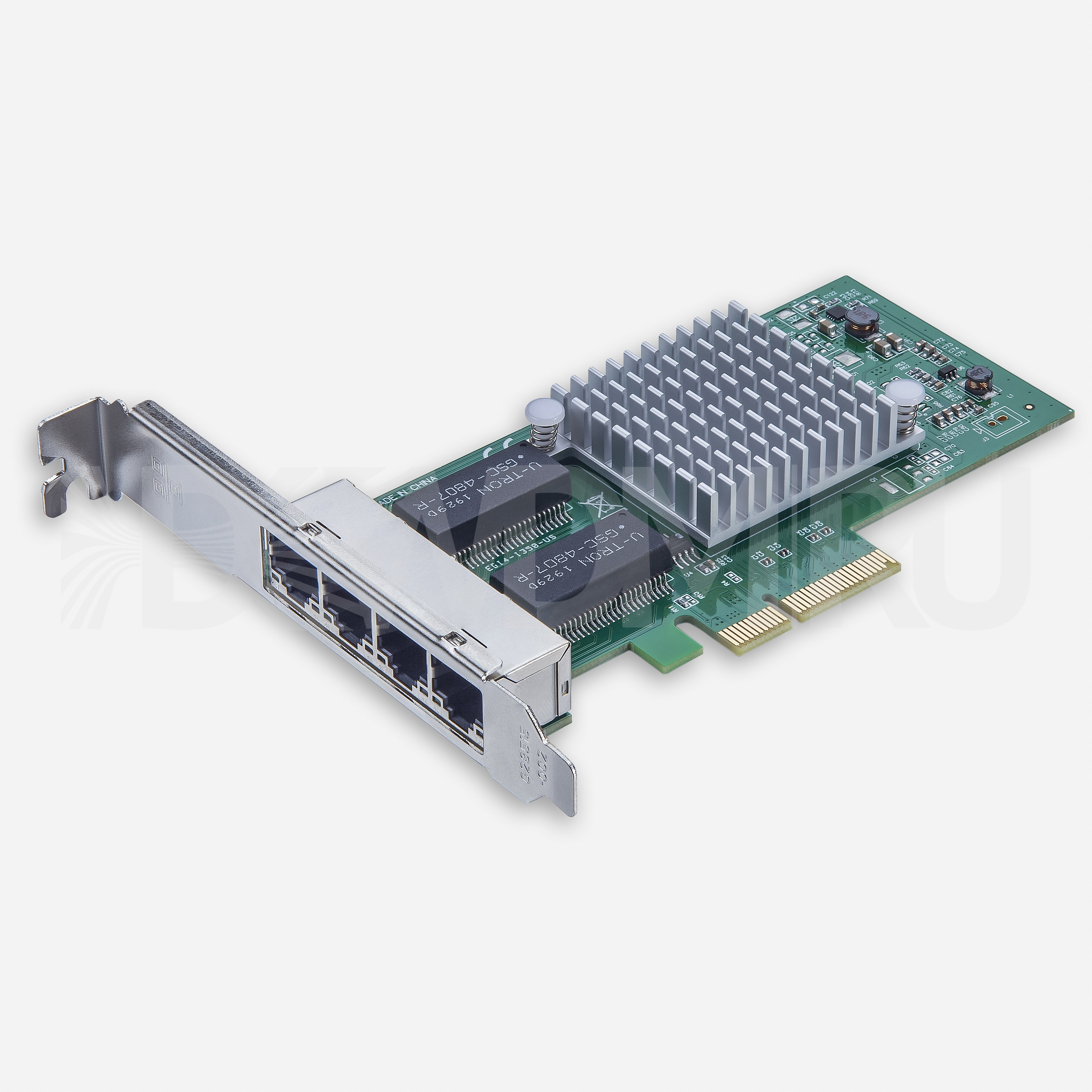 Сетевая карта 1,25 Gb/s (NIC), 4 порта RJ45, Intel I350-AM4 Controller, PCIe 2.1 X4 - ДВДМ.РУ (DSO-N-1G4R-I350-X21-4)